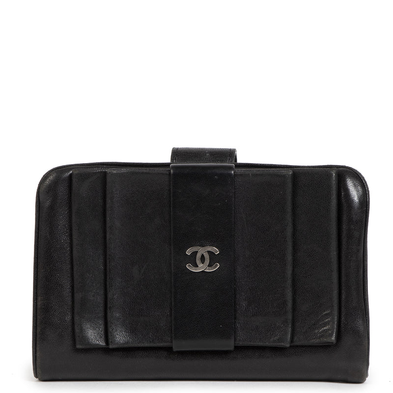 Chanel Black Lambskin Leather Wallet