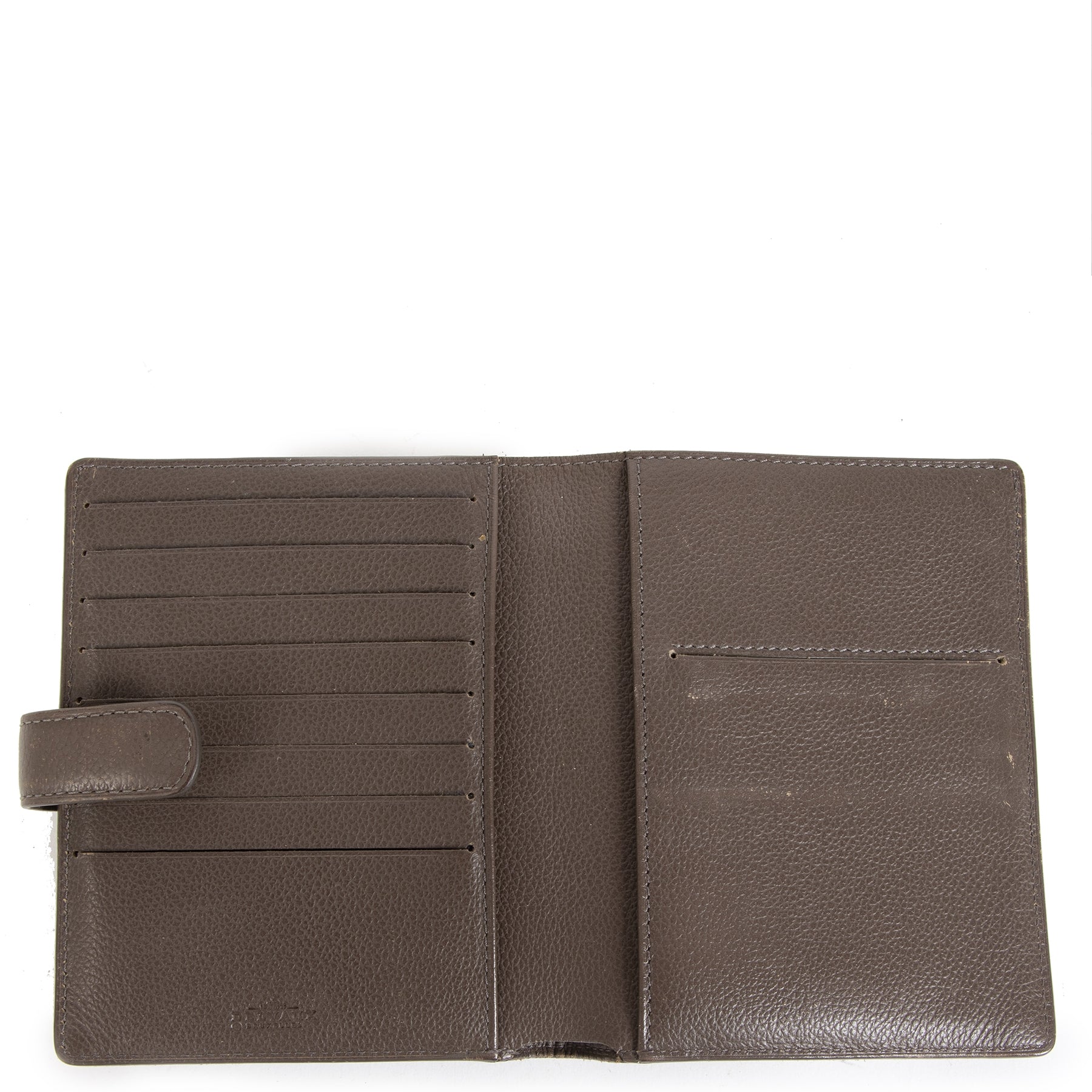 Authentic Delvaux Brillant Brown Leather Wallet d'occasion en toute sécurité boutique en ligne LabelLOV marque de lux LabelLOV Anvers Belgique