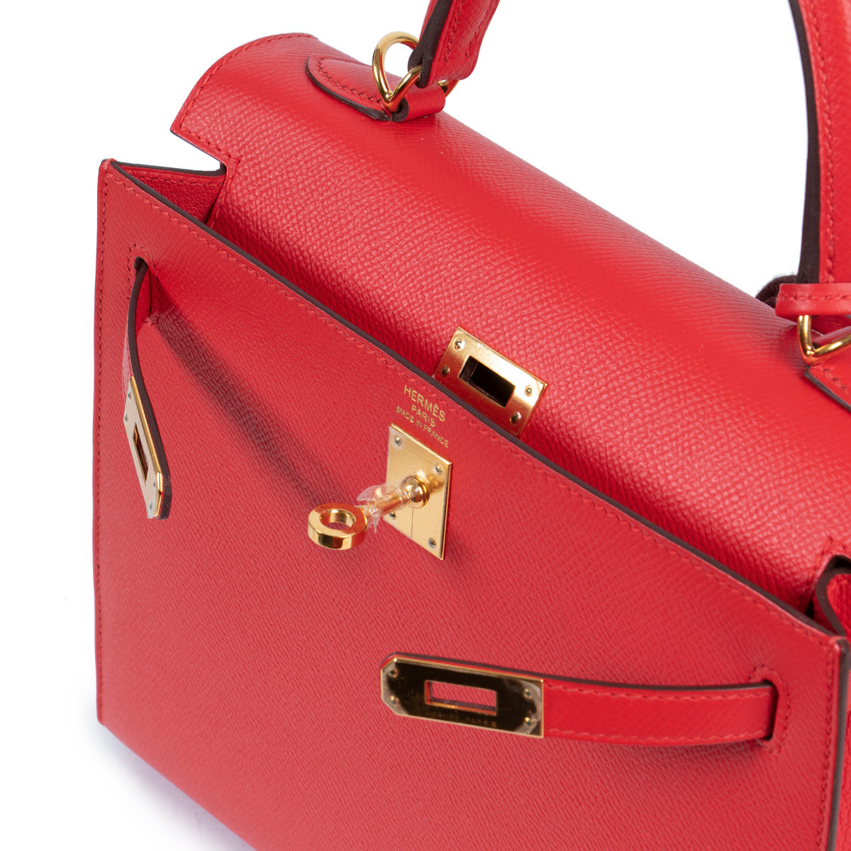 Hermès Kelly 25 Rouge Tomate Epsom GHW