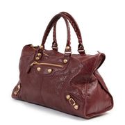 Authentic secondhand Balenciaga Bordeaux Giant City Bag designer bags fashion luxury vintage webshop safe secure online shopping
