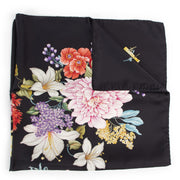 Authentieke Tweedehands Gucci Black Silk Flower Scarf juiste prijs veilig online shoppen luxe merken webshop winkelen Antwerpen België mode fashion