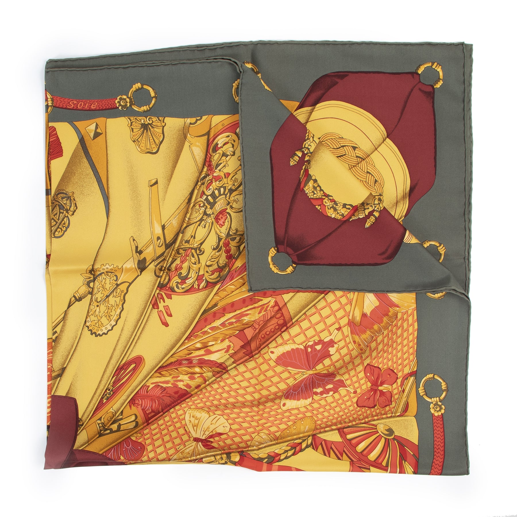 Authentieke Tweedehands Hermès Carré 'Soleil de Soie' Silk Scarf juiste prijs veilig online shoppen luxe merken webshop winkelen Antwerpen België mode fashion