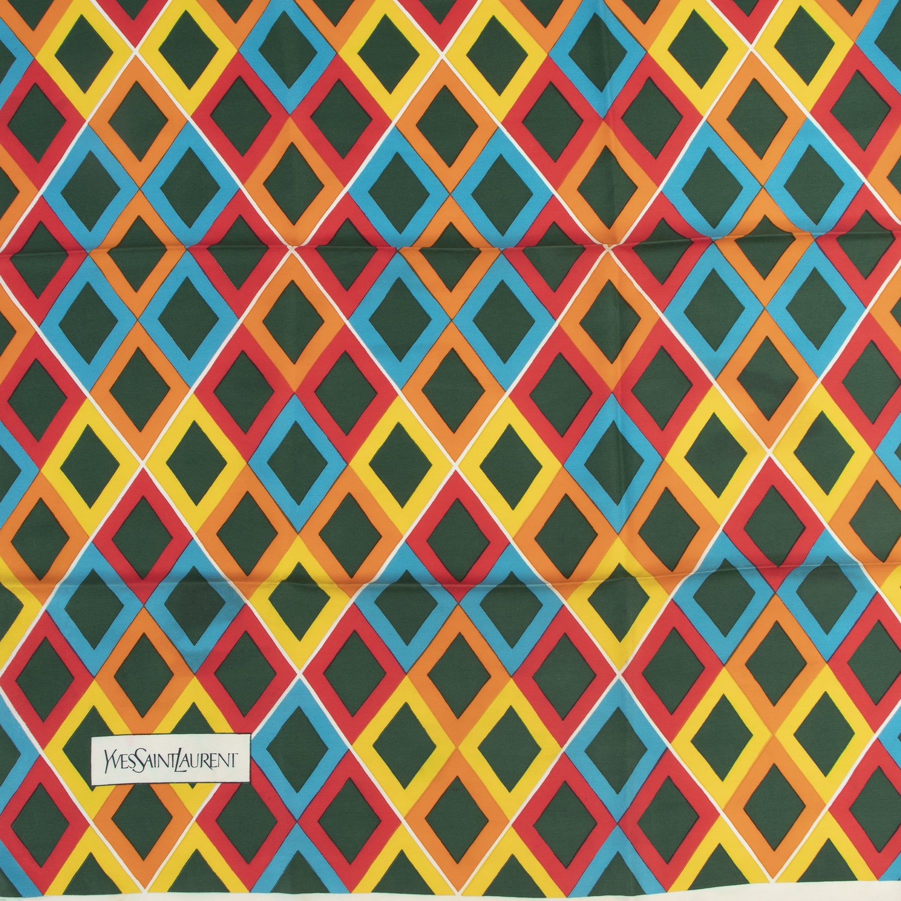 Authentic secondhand Saint Laurent Multicolor Silk Scarf designer scarves fashion luxury vintage webshop safe secure online shopping