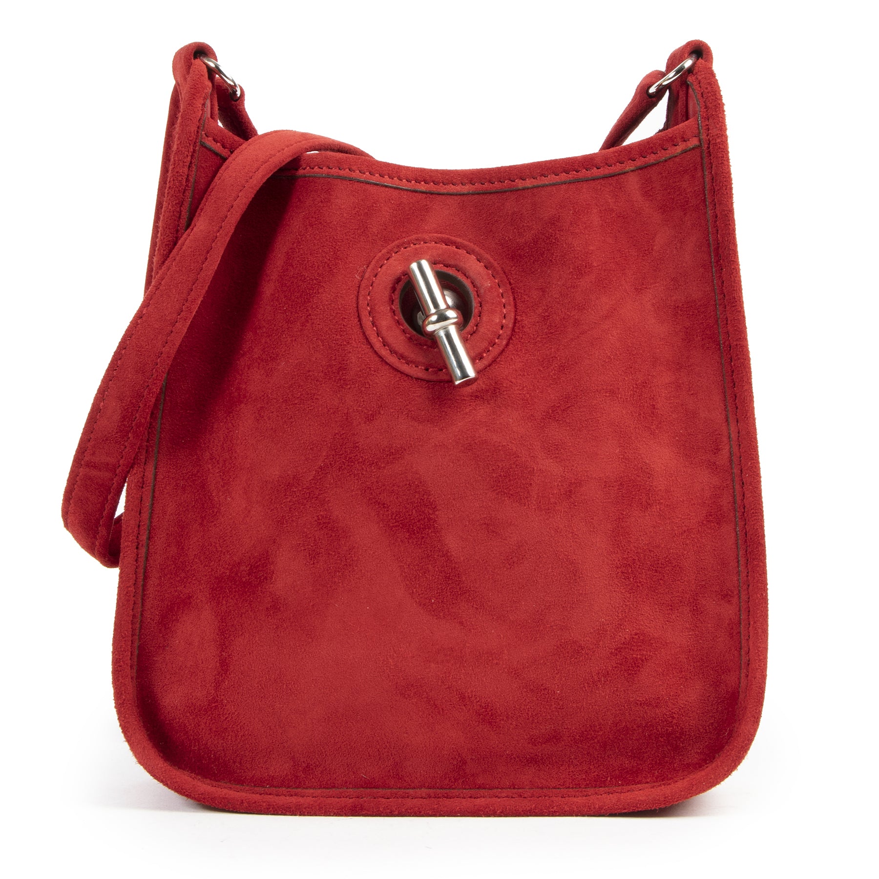 Hermes Bordeaux Vespa Pm Suede Crossbody Bag
