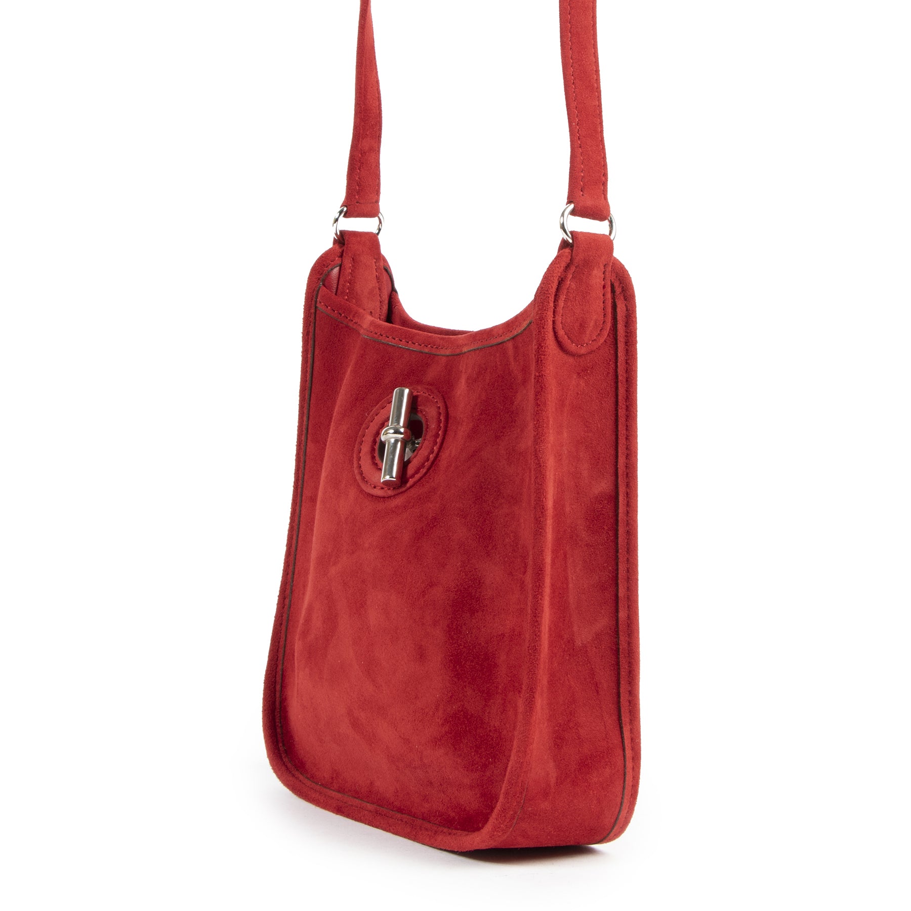 Hermes Bordeaux Vespa Pm Suede Crossbody Bag