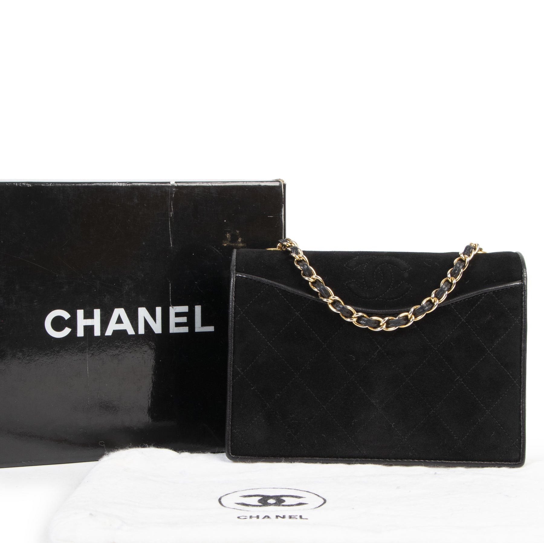 Chanel Vintage Suede Flap Bag