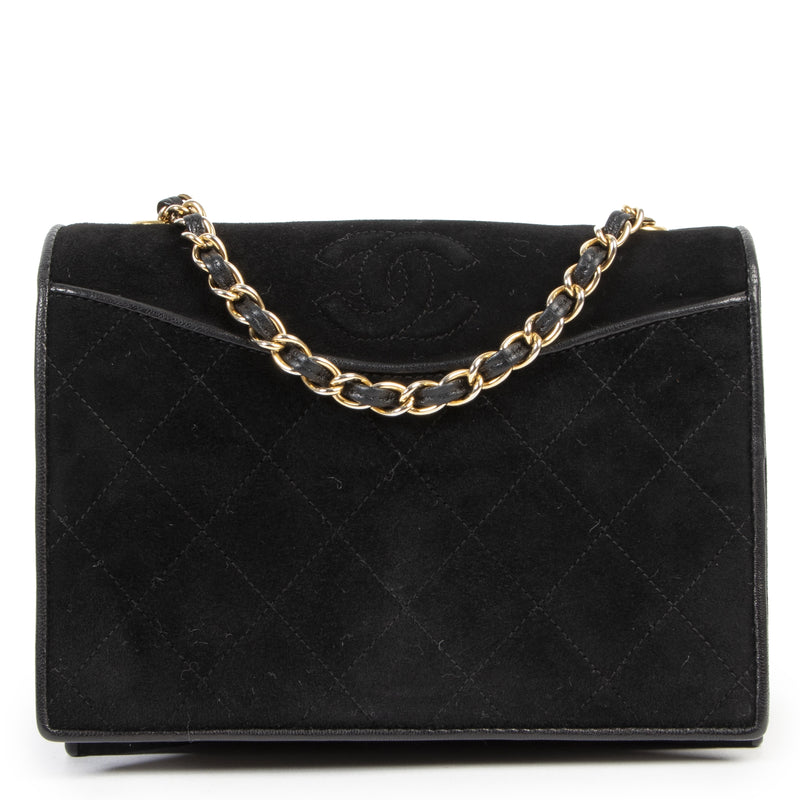 koop online tegen de beste prijs Chanel Vintage Suede Flap Bag