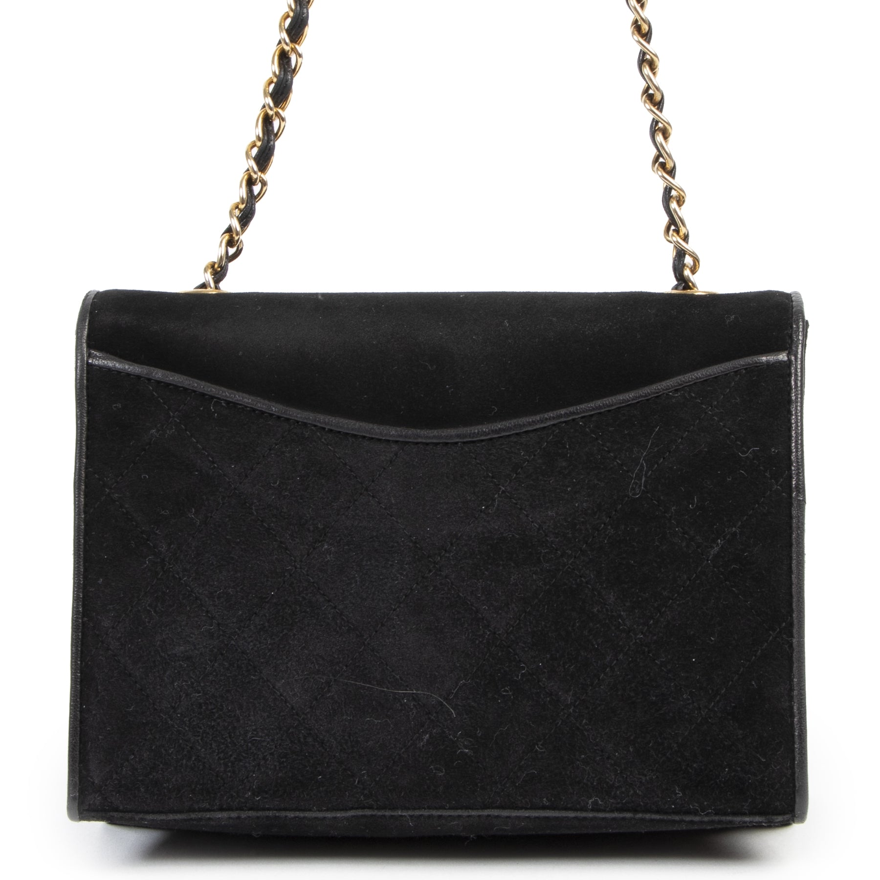 koop Chanel Vintage Suede Flap Bag