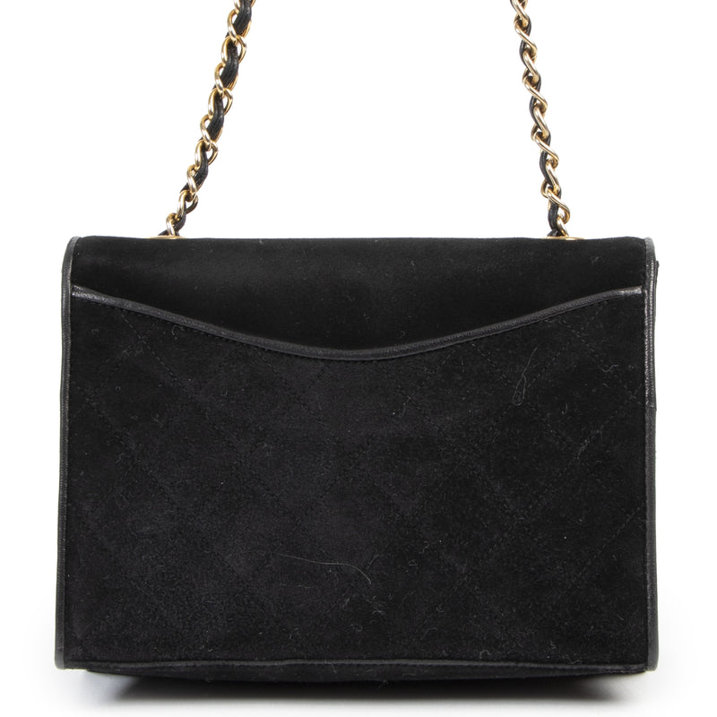 koop Chanel Vintage Suede Flap Bag
