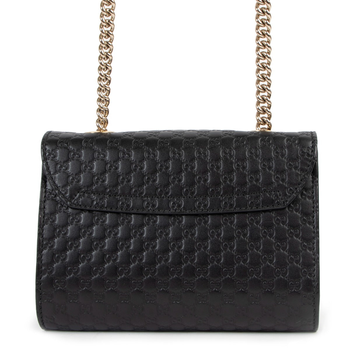 Sac bandoulière Gucci Mini Emily en cuir Microguccissima noir à chaîne