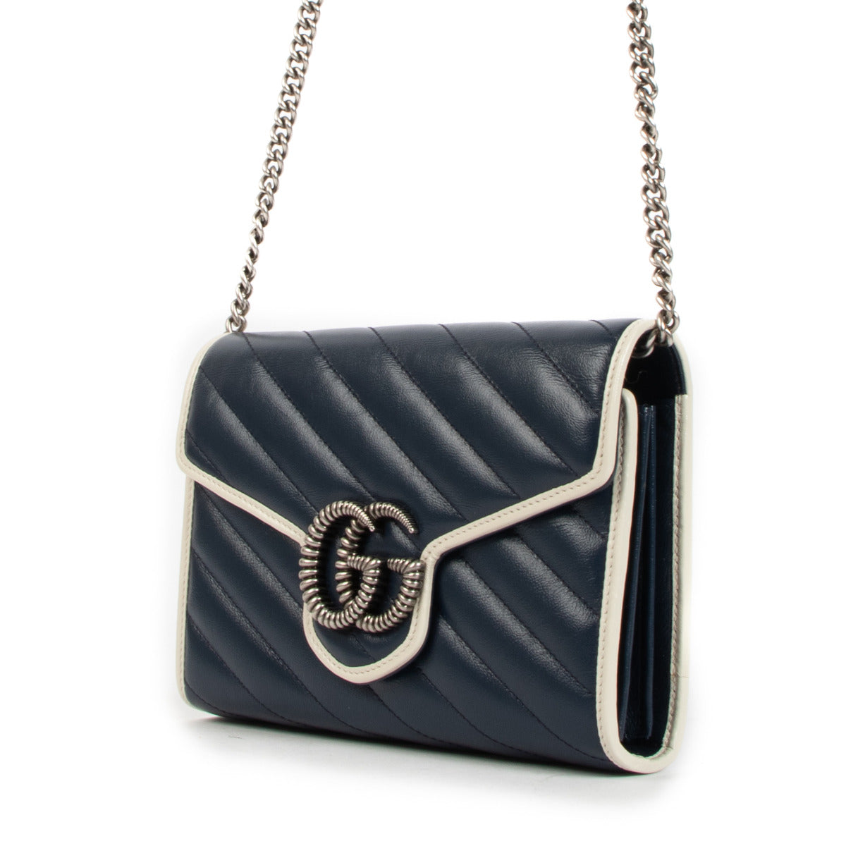 Gucci Blue GG Marmont Chain Bag