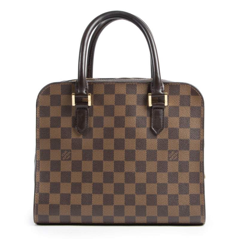 Authentieke Tweedehands Louis Vuitton Damier Ebene Triana Top Handle Bag juiste prijs veilig online shoppen luxe merken webshop winkelen Antwerpen België mode fashion