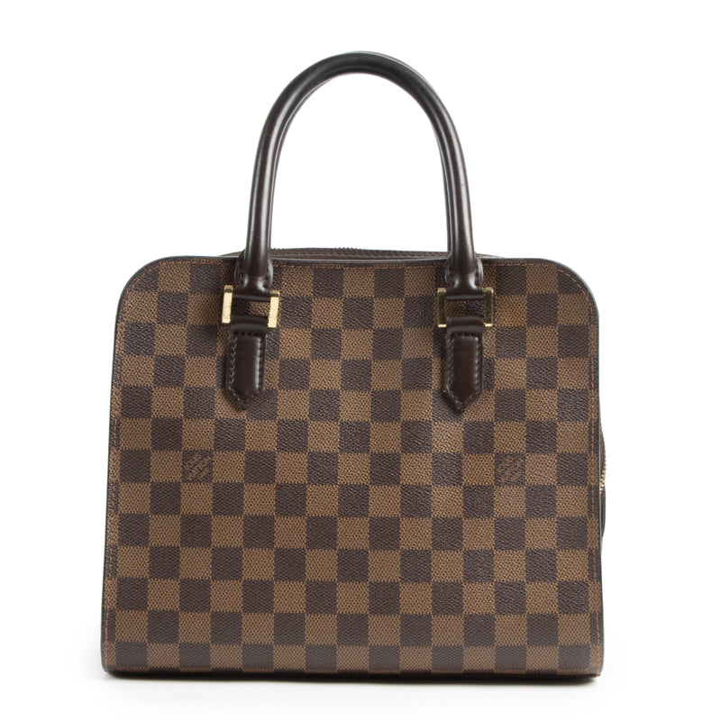 Authentic secondhand Louis Vuitton Damier Ebene Triana Top Handle Bag designer bags fashion luxury vintage webshop safe secure online shopping high end designer brands