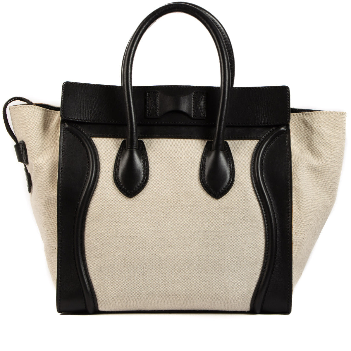 Are you looking for an authentic designer Céline Mini Bicolor Toile Luggage Top Handle Bag?