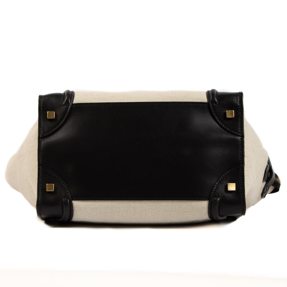 Céline Mini Bicolor Toile Luggage Top Handle Bag