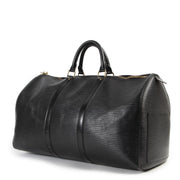 Authentieke Tweedehands Louis Vuitton Black Epi Leather Keepall 55 Travel Bag juiste prijs veilig online shoppen luxe merken webshop winkelen Antwerpen België mode fashion