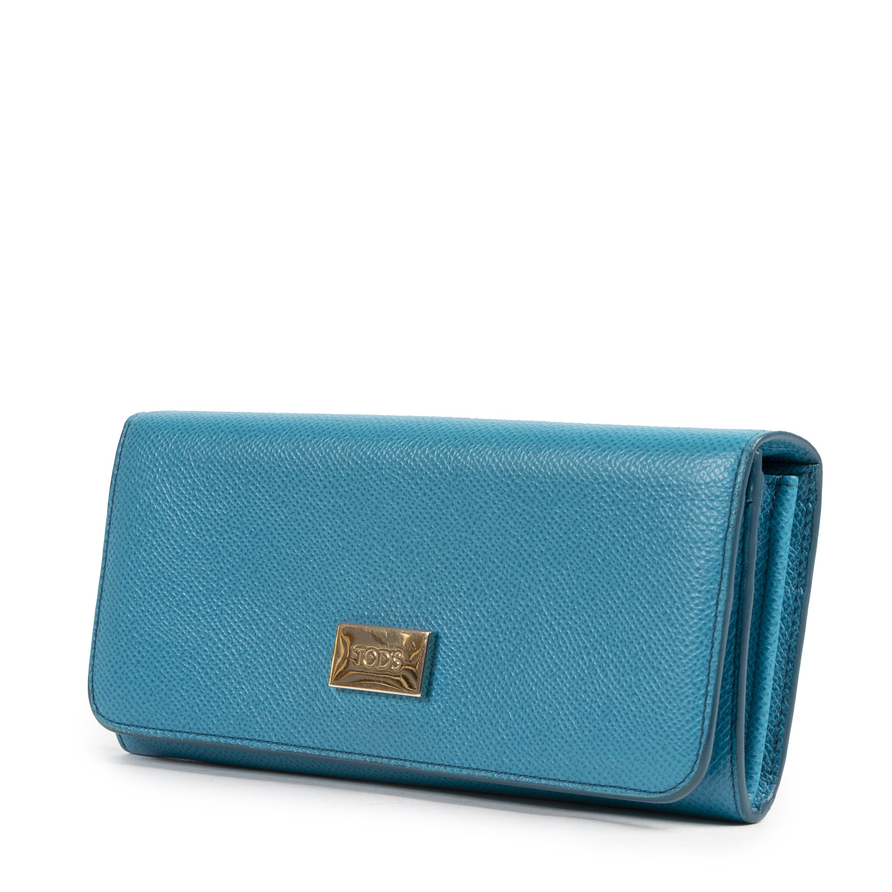 Authentic secondhand Tods Blue Leather Long Wallet designer accessories fashion luxury vintage webshop safe secure online shopping