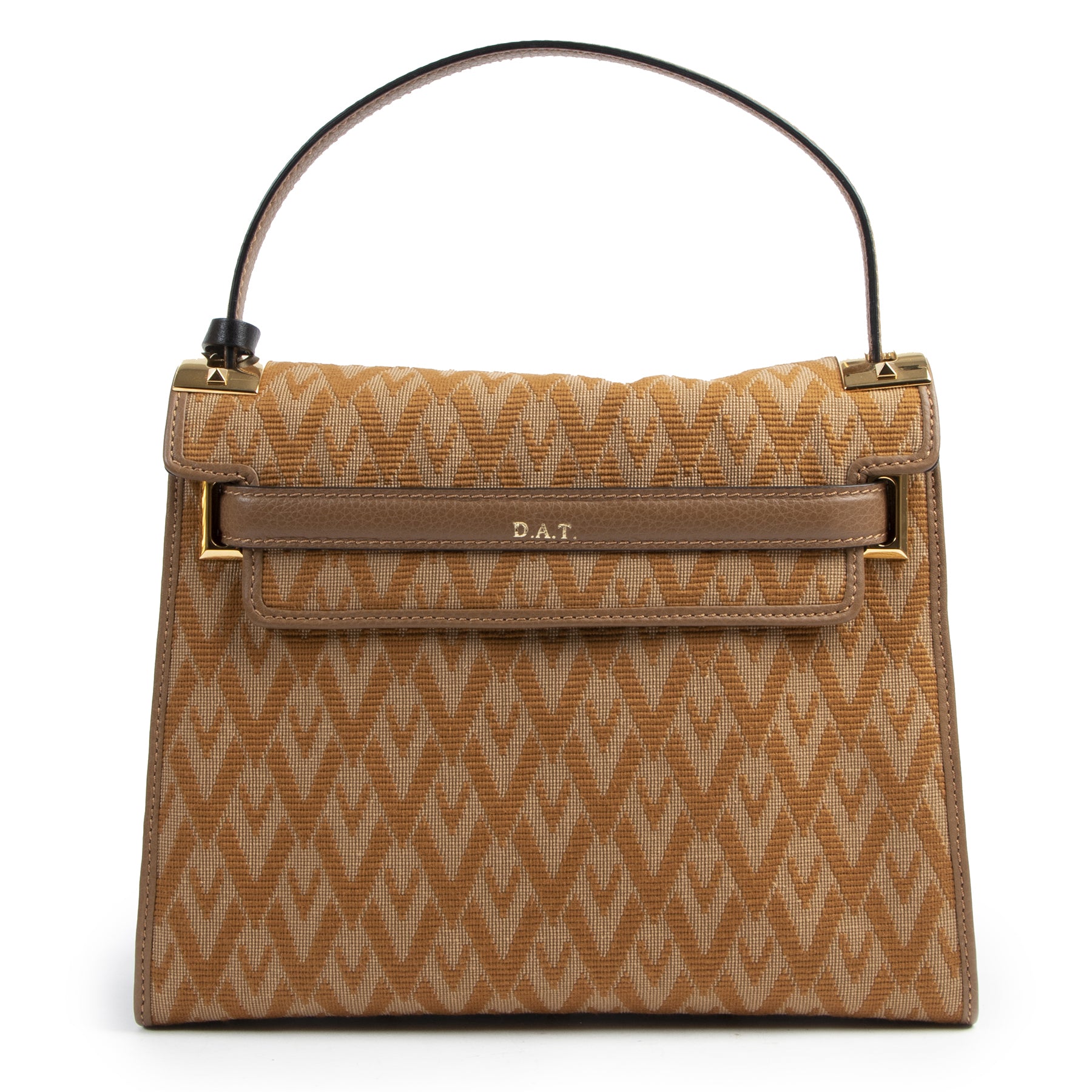 Authentic secondhand Valentino Garavani Camel Logo Shoulder Bag designer bags fashion luxury vintage webshop safe secure online shopping