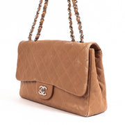 Buy an authentic Chanel Taupe Large Single Flap Bag in very good condition at Labellov in Antwerp.
