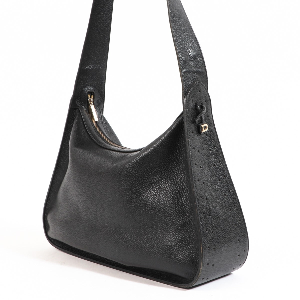 Delvaux Pensée Black Calfskin Leather Shoulder Bag