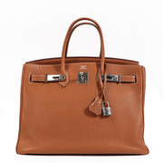 Hermes birkin 35 logo stamp detail