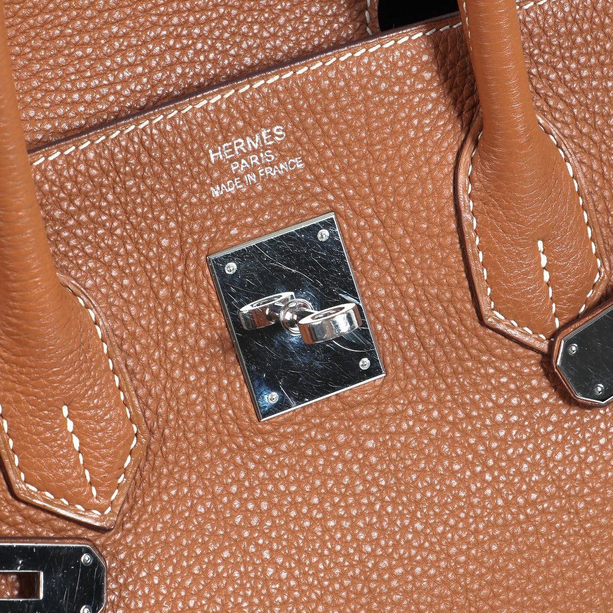 Hermes birkin 35 logo stamp detail