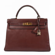 Hermès Kelly 32 Chocolate Veau Grain Lisse GHW