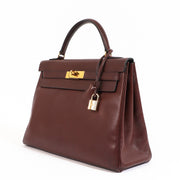 Hermès Kelly 32 Chocolate Veau Grain Lisse GHW