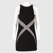Authentic preloved Chanel 13P Black Knit Graphic Panels Dress on Labellov.com