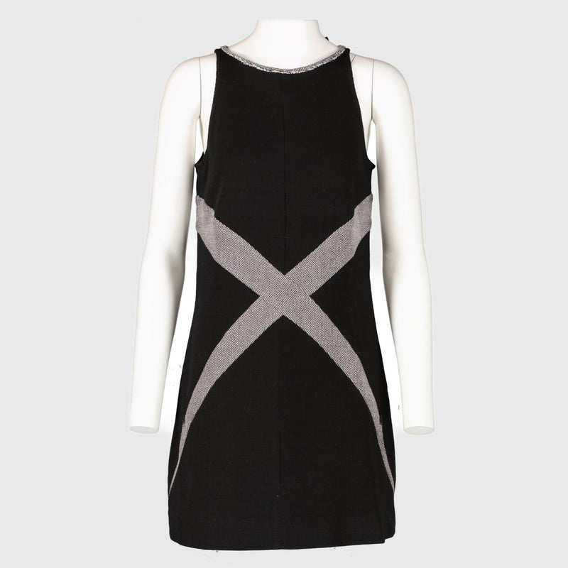 Authentic preloved Chanel 13P Black Knit Graphic Panels Dress on Labellov.com