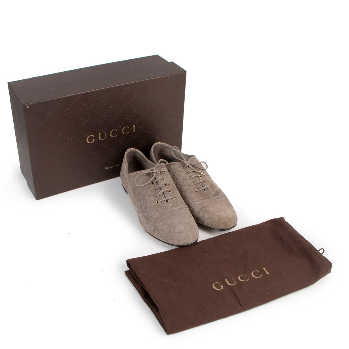 Gucci Suede Softy Micro GG Lace-up Shoes