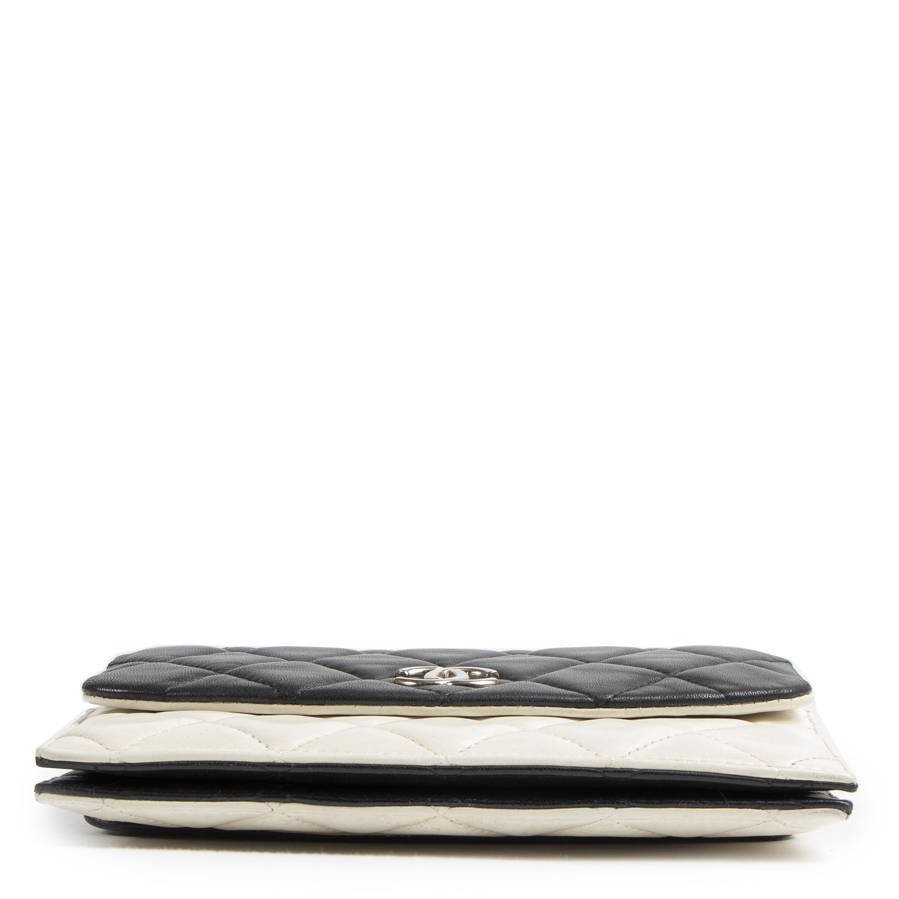 Chanel Lambskin Quilted Double Sided Black & White Wallet On Chain WOC for sale online