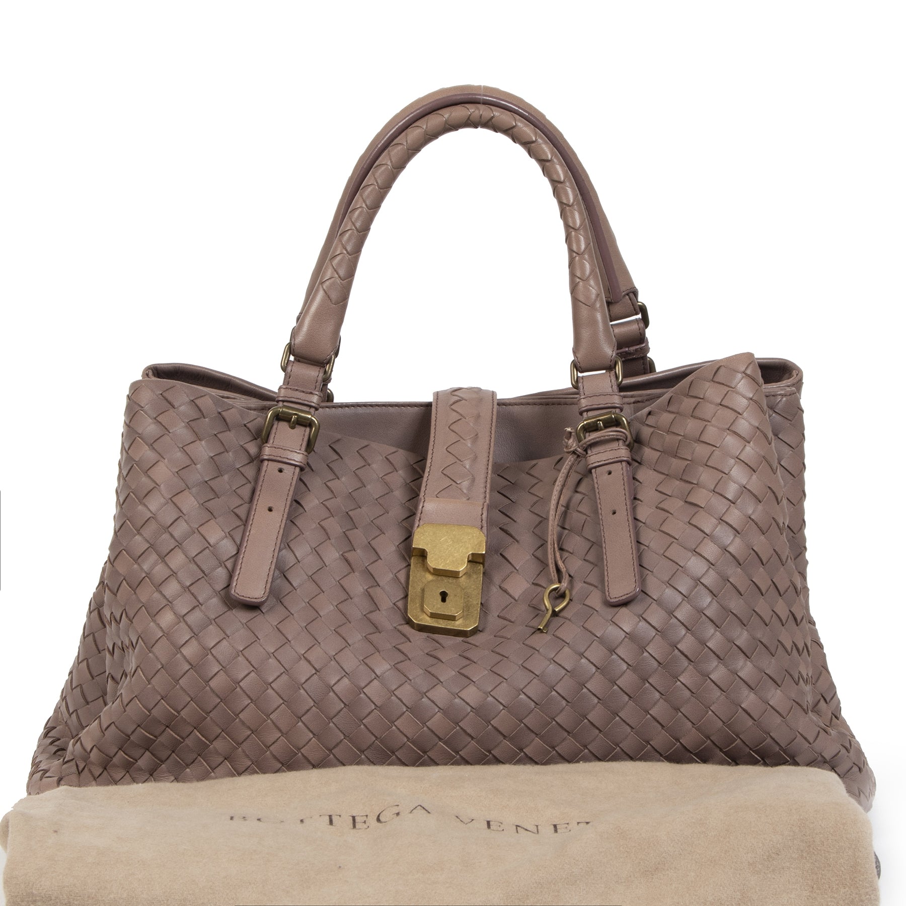 Koop en verkoop uw authentieke Bottega Veneta Brown Intrecciato Roma Bag aan de beste prijs bij Labellov
