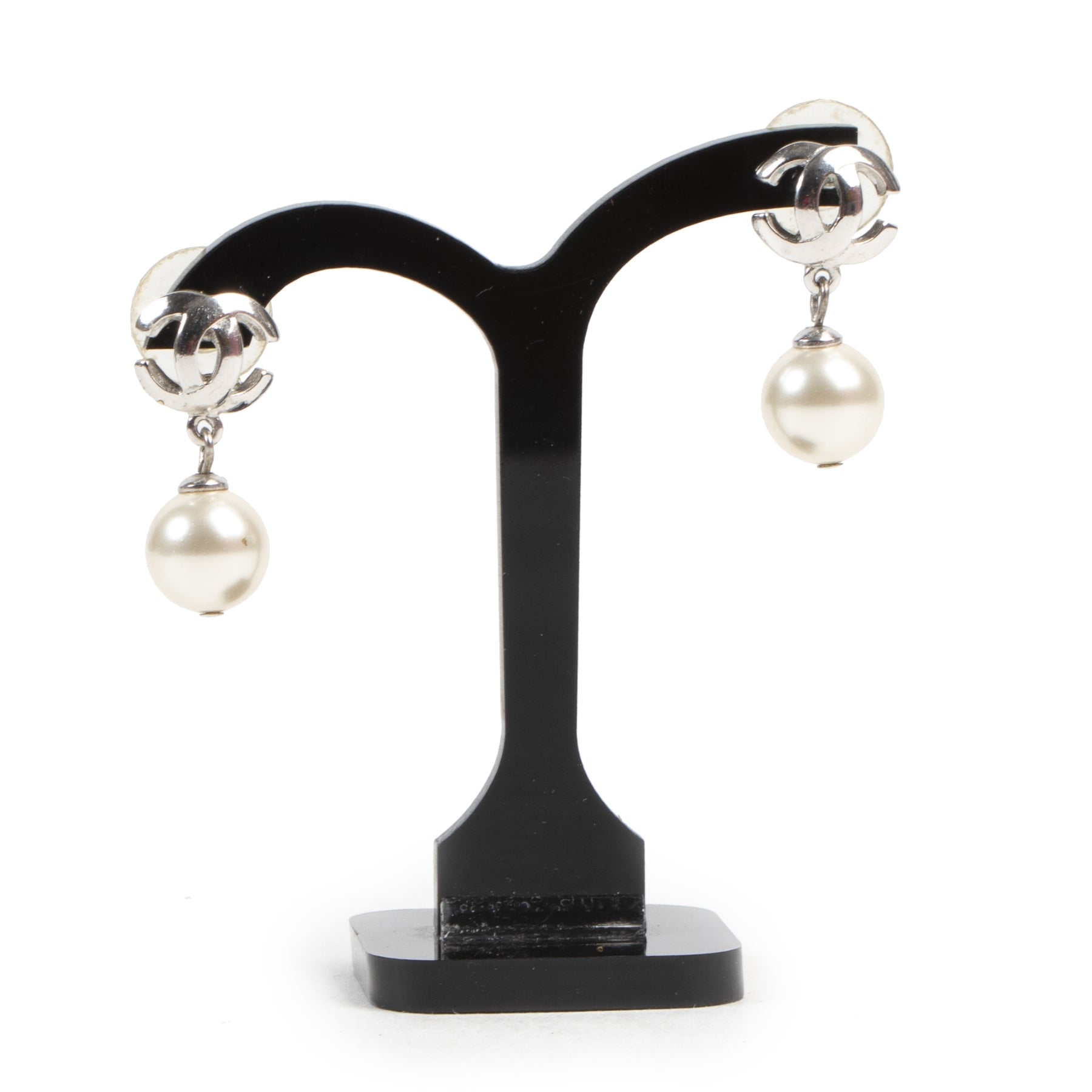 Chanel CC Pearl Earrings