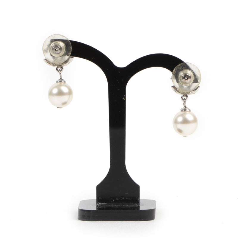 Chanel CC Pearl Earrings