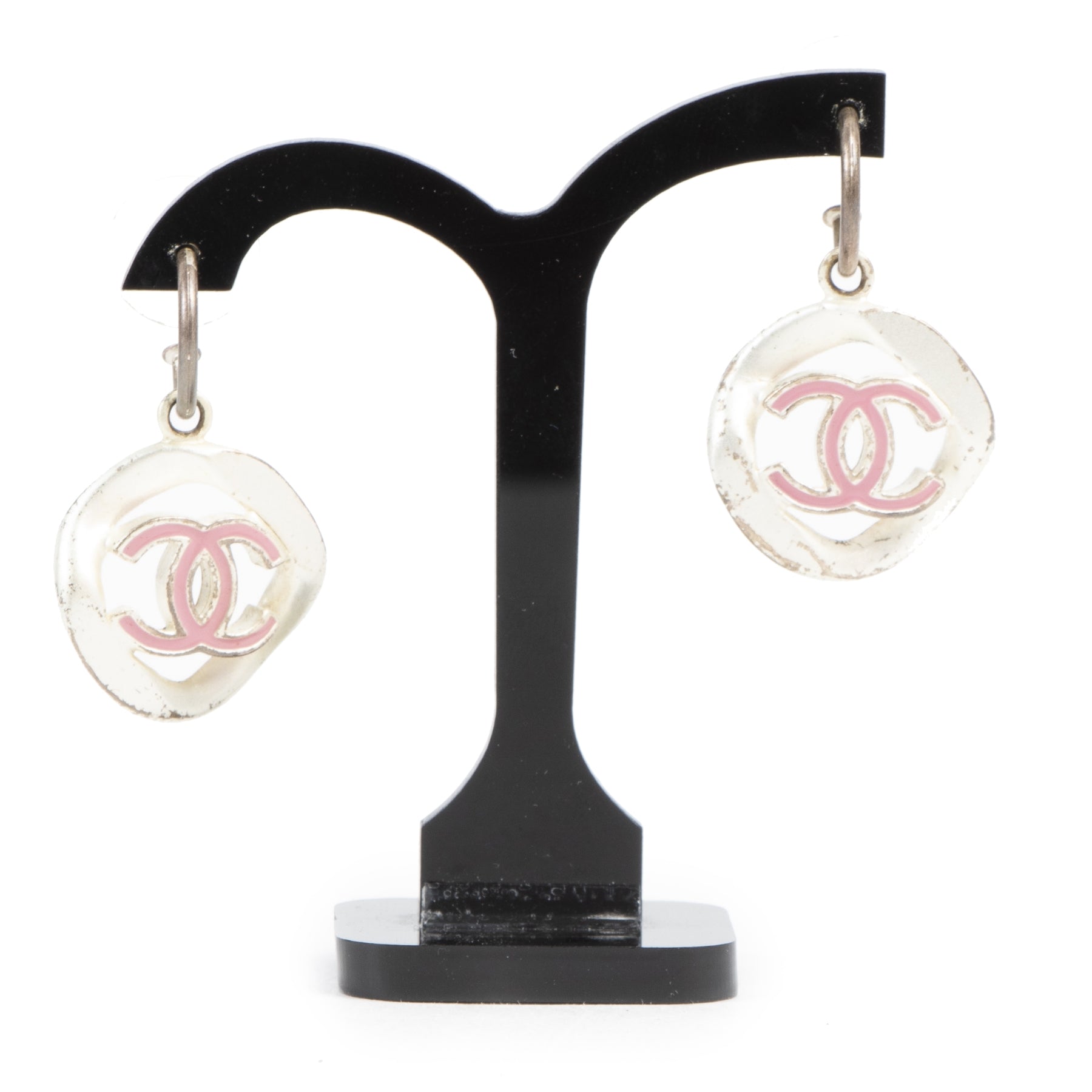 Chanel White And Pink Double CC logo