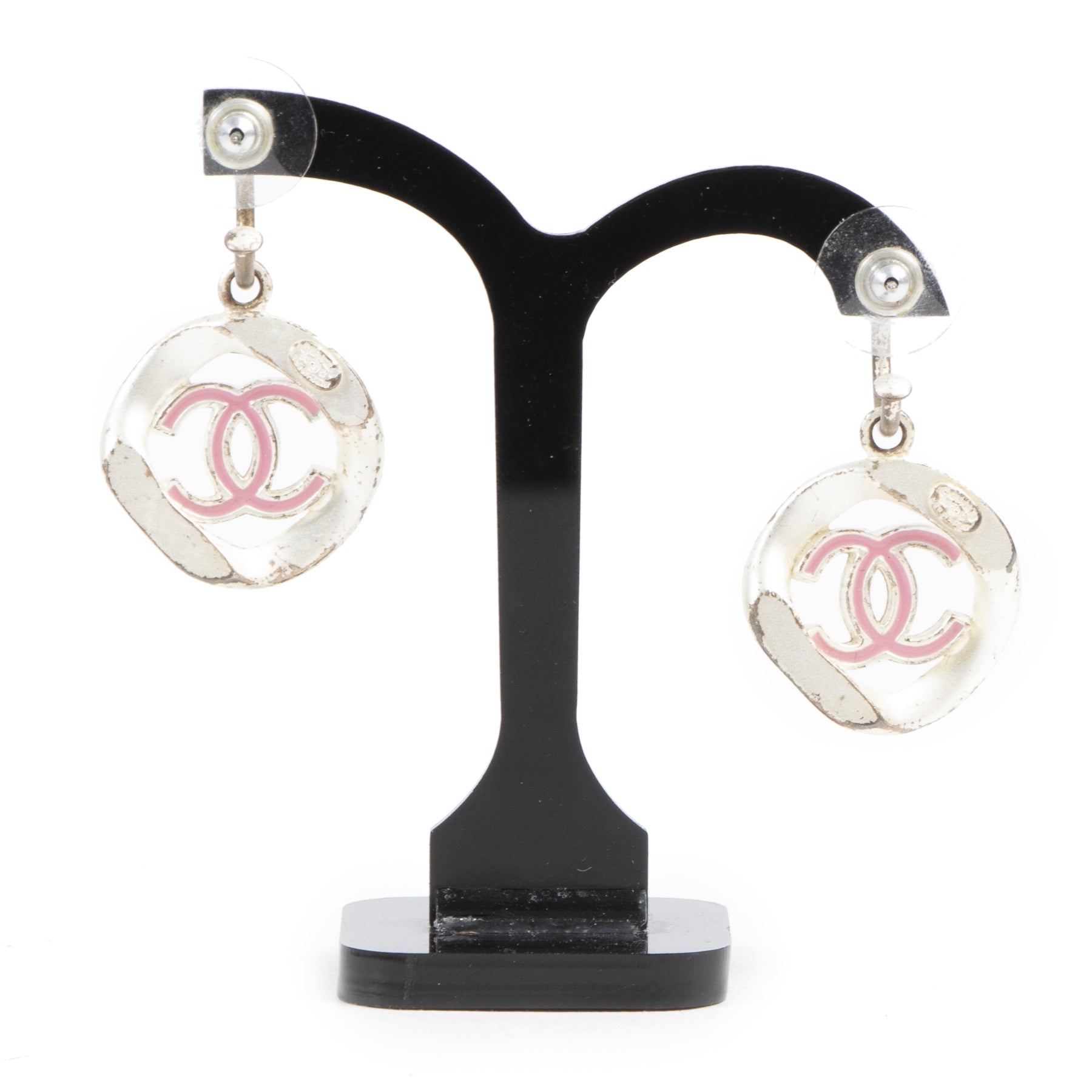 Chanel White And Pink Double CC logo