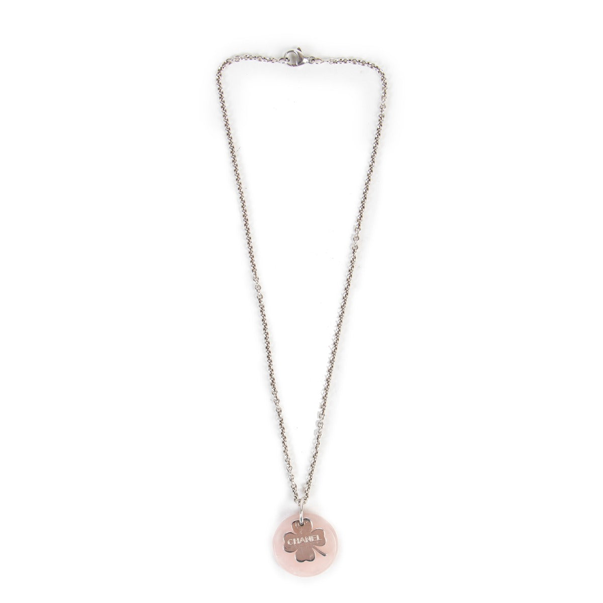 Chanel Silver Pink Necklace