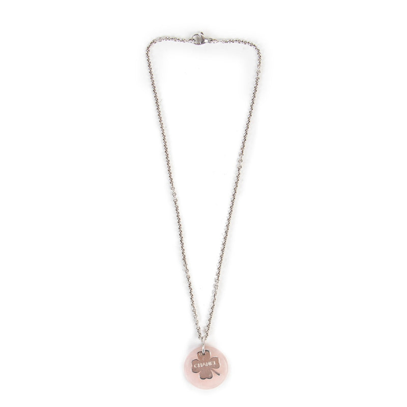 Chanel Silver Pink Necklace