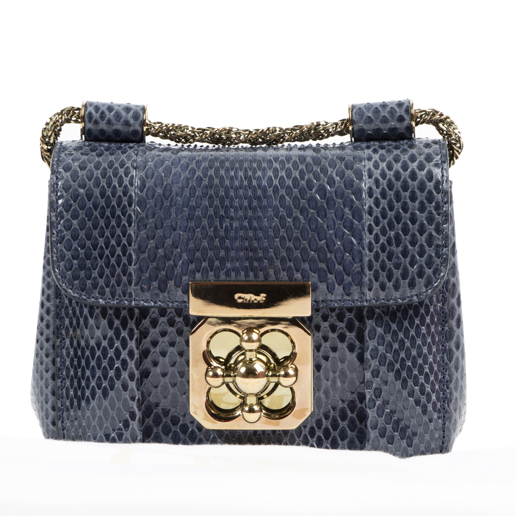 Chloé Blue Python Mini Elsie Crossbody