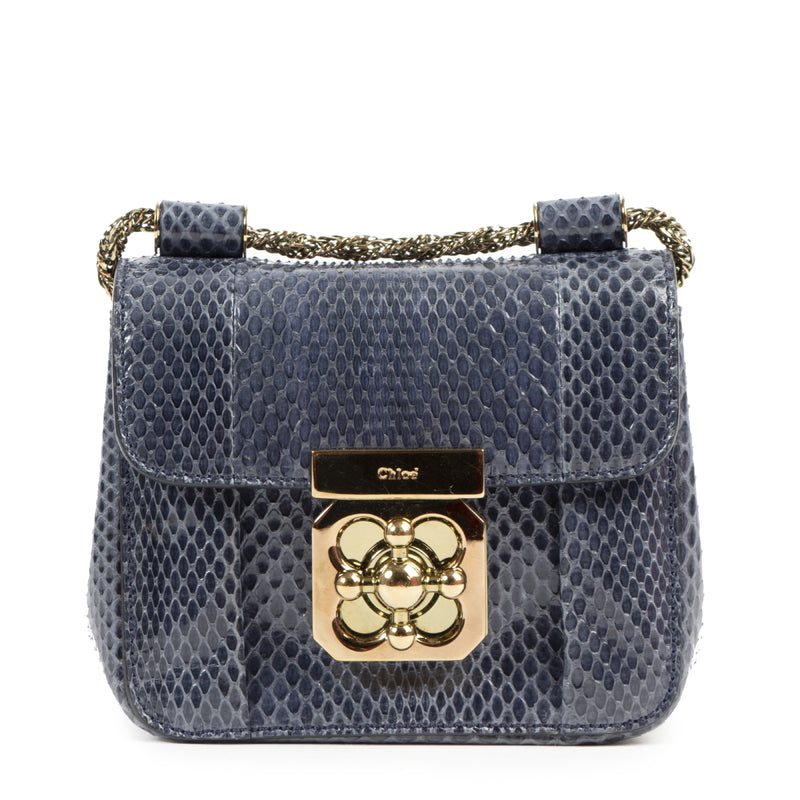 Chloé Blue Python Mini Elsie Crossbody