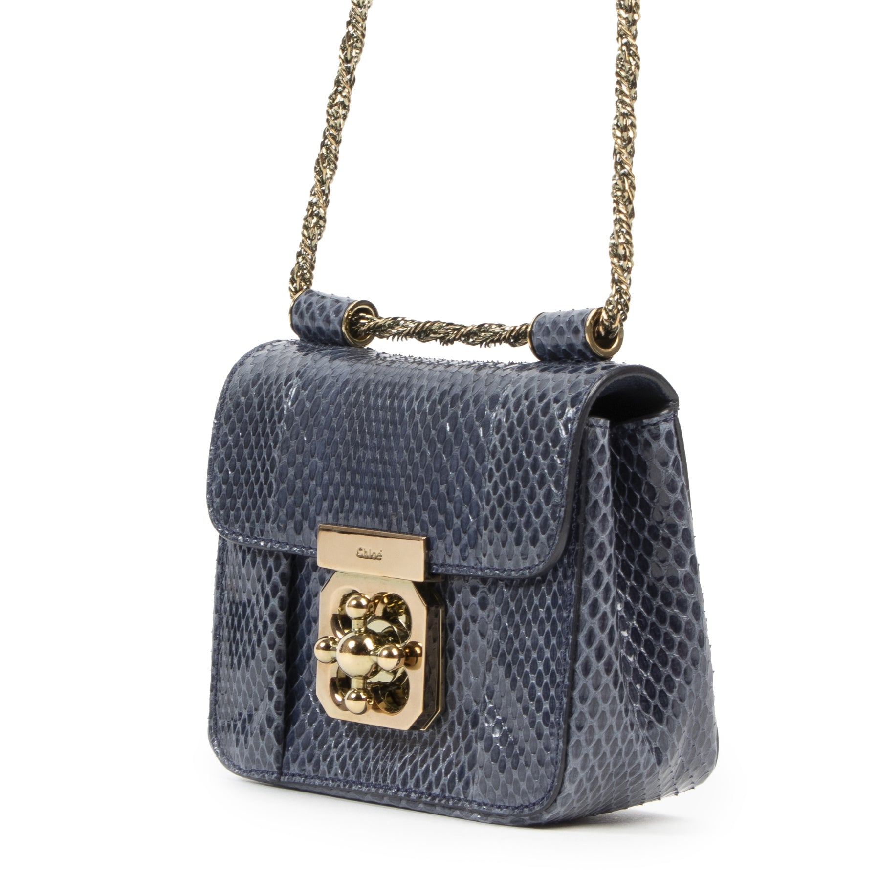 Chloé Blue Python Mini Elsie Crossbody