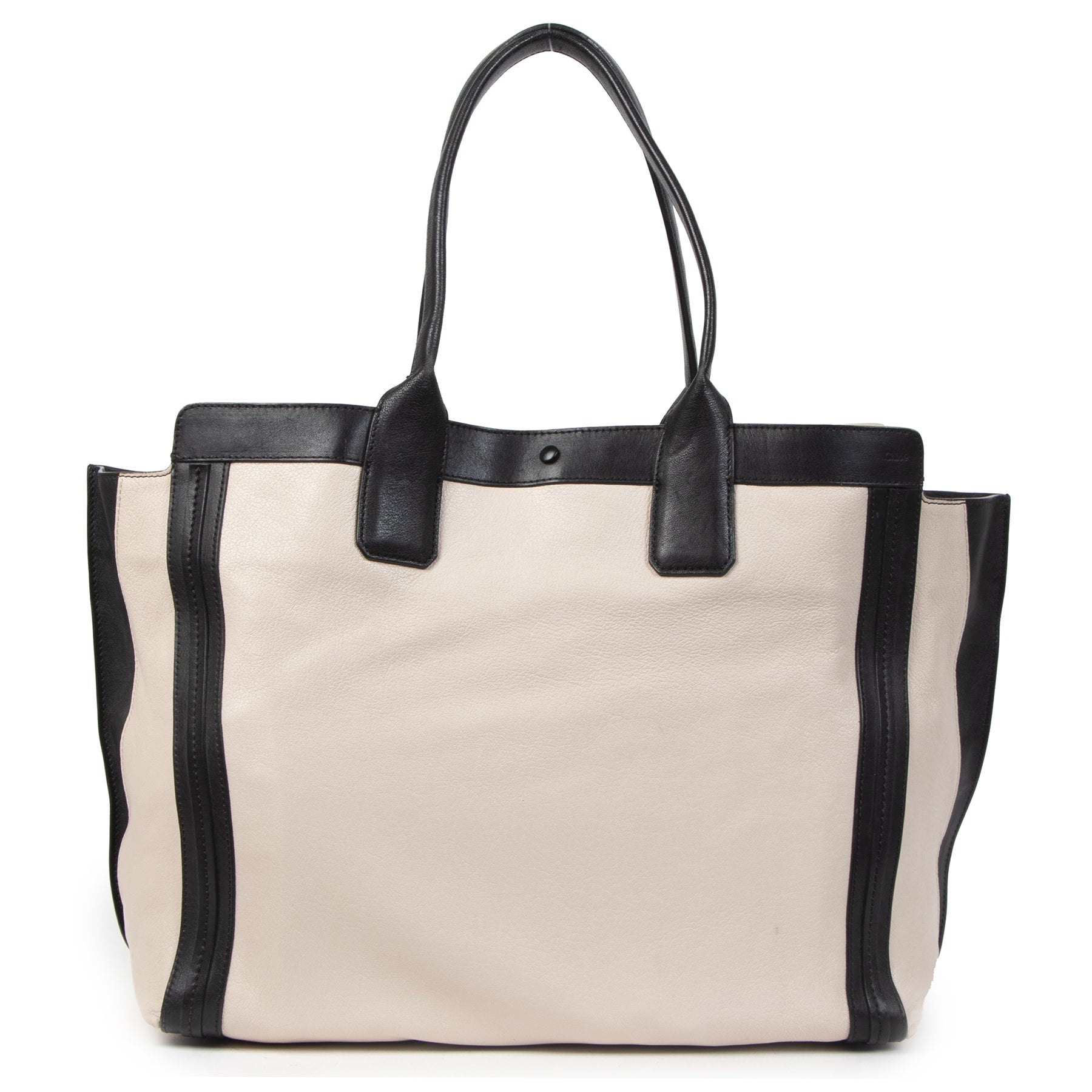 Authentic second-hand vintage Chloé Alison East West Bicolor Shopping Tote buy online webshop LabelLOV