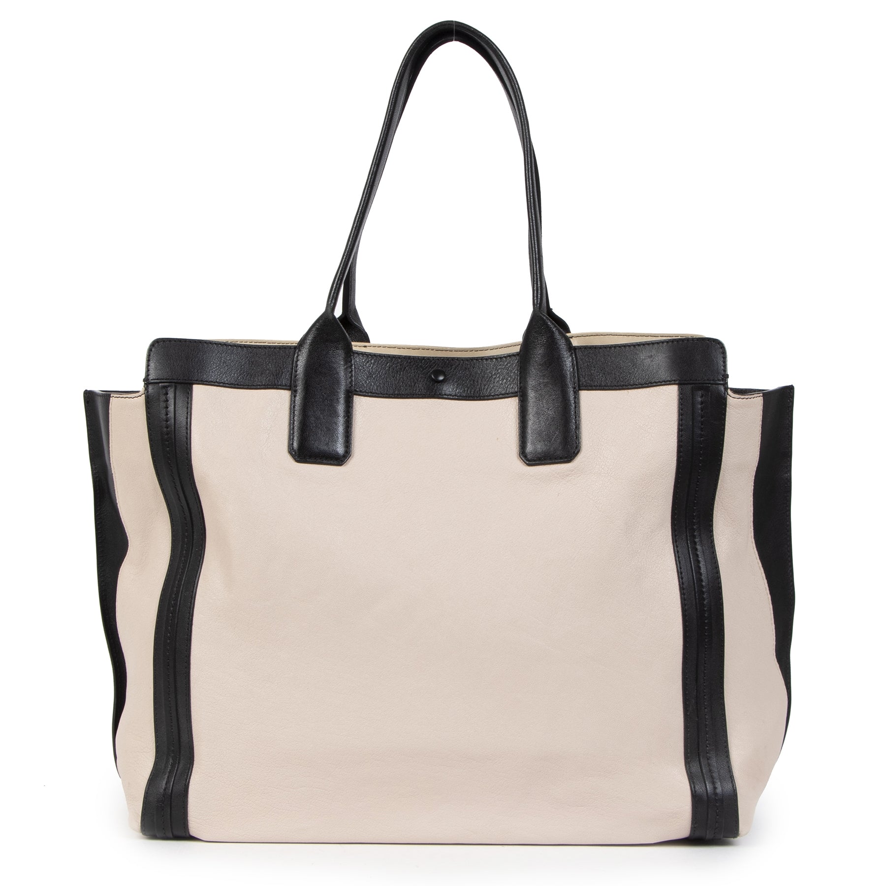 Authentieke tweedehands vintage Chloé Alison East West Bicolor Shopping Tote koop online webshop LabelLOV