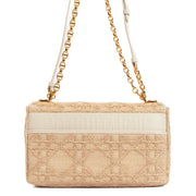 Christian Dior Medium Caro Natural Macrocannage Raffia Bag