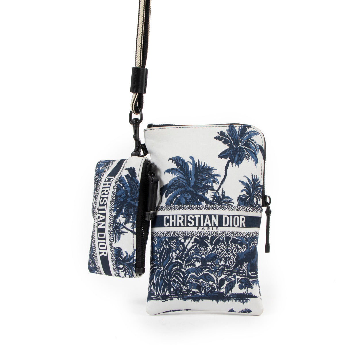 Christian Dior Multifunctional Embroidered Palm Tree Toile Pouch for the best price at Labellov secondhand luxury in Antwerp. We buy and sell your bags online at Labellov.