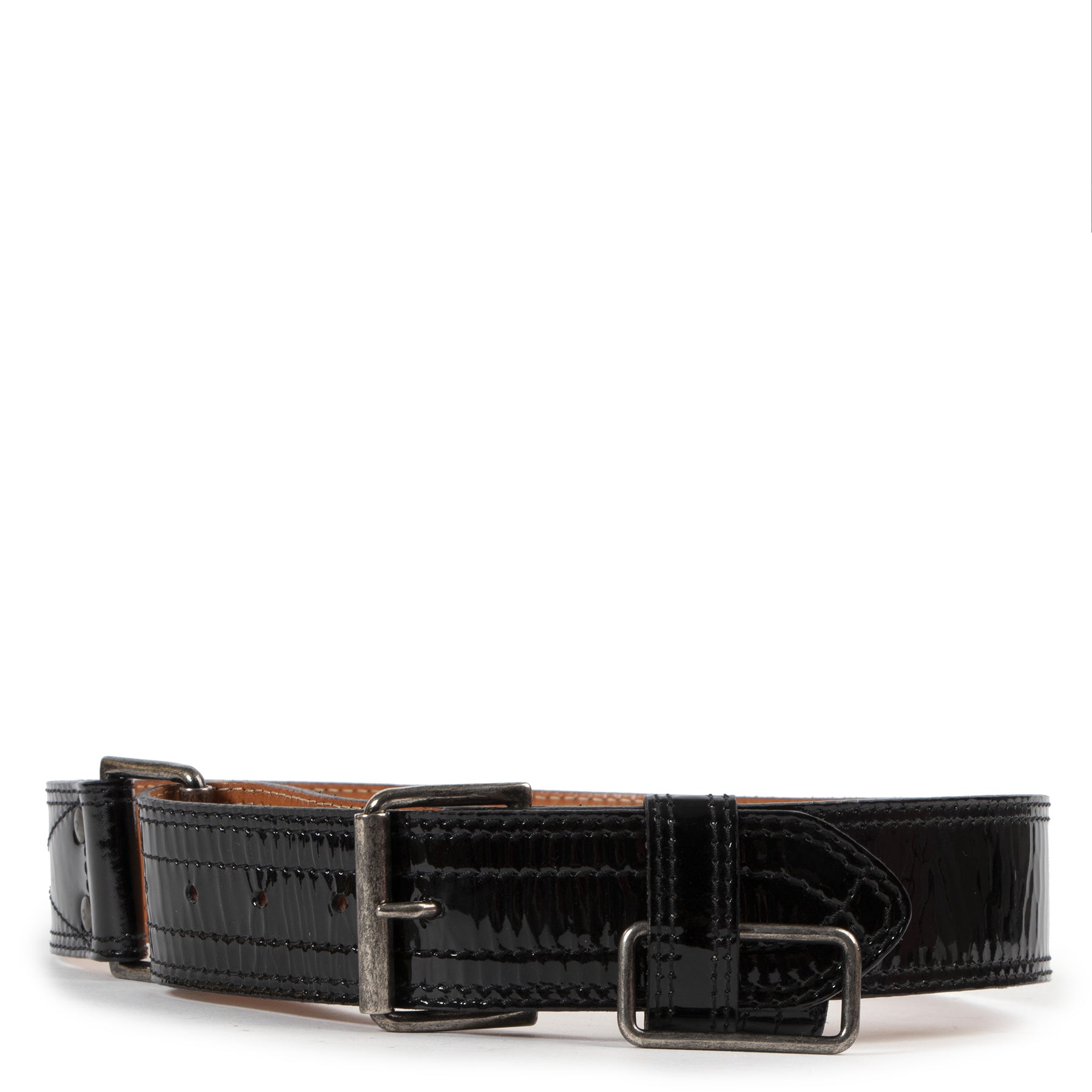 shop safe online Dries Van Noten Black Patent Belt - size 75