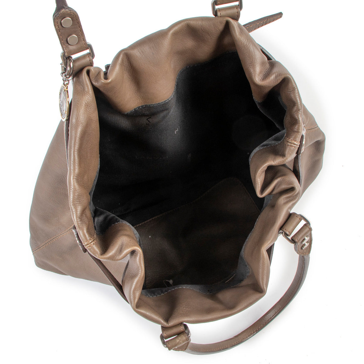 Lanvin Kakibruine Leren Tote Bag