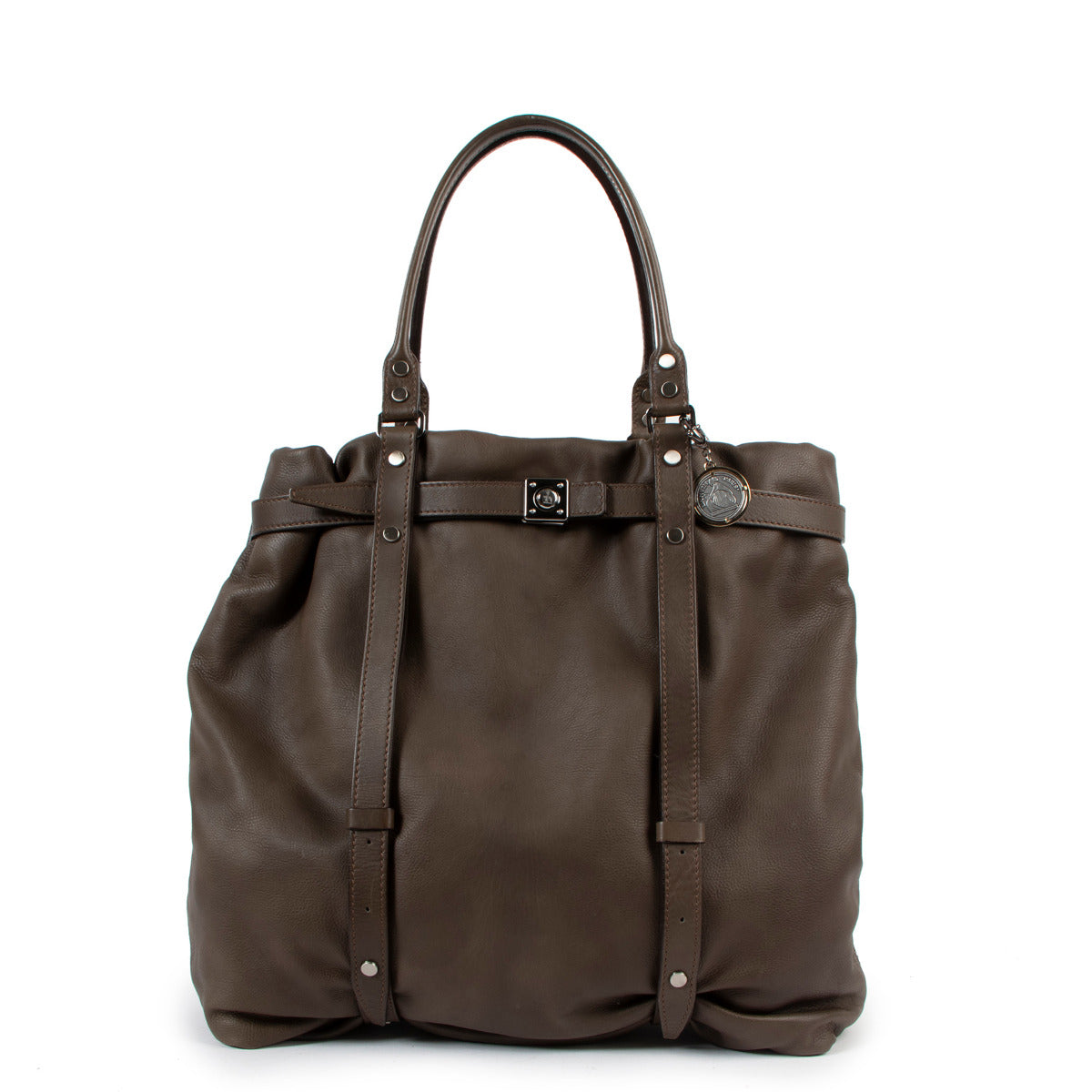 Lanvin Khaki Brown Leather Tote Bag