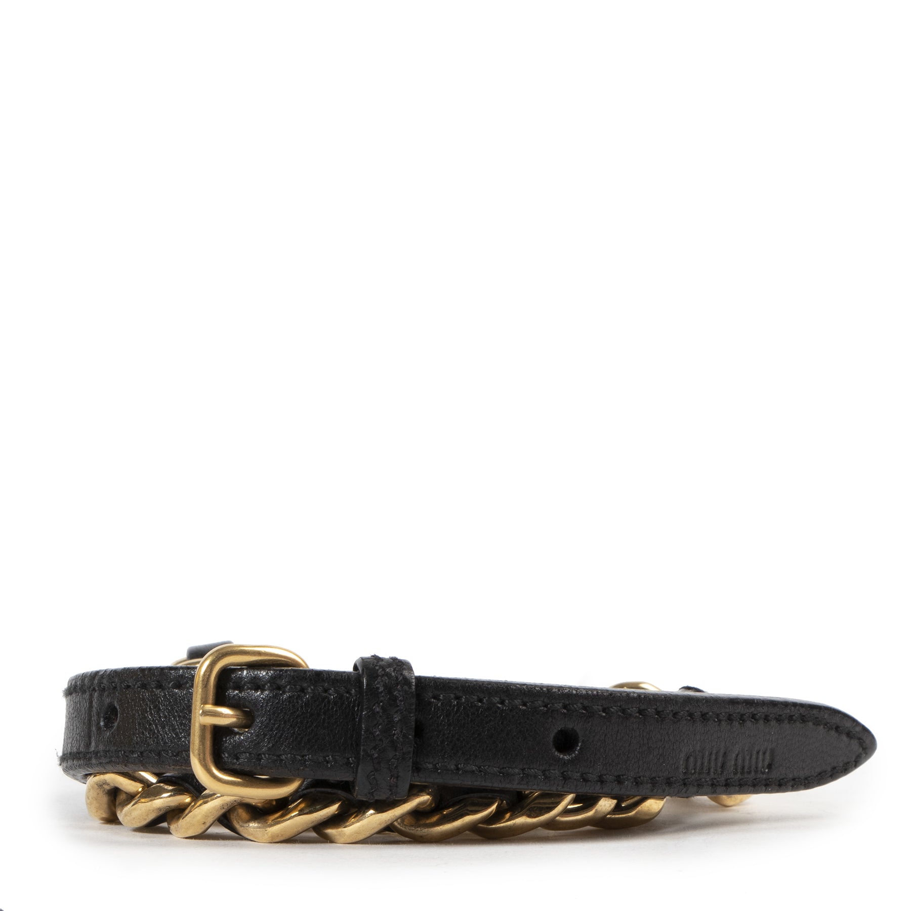 Miu Miu Black And Gold Chain Belt - Size 80